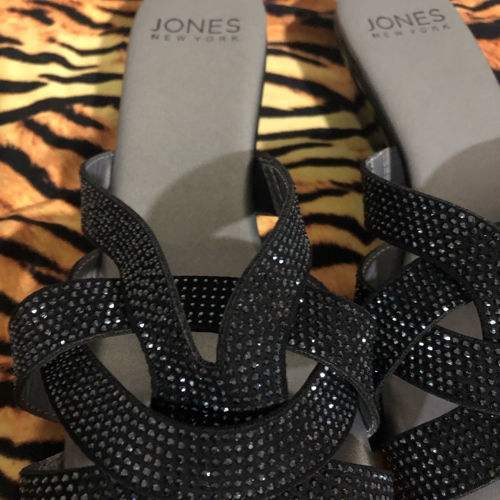 Jones New York Black Sparkling Sandals